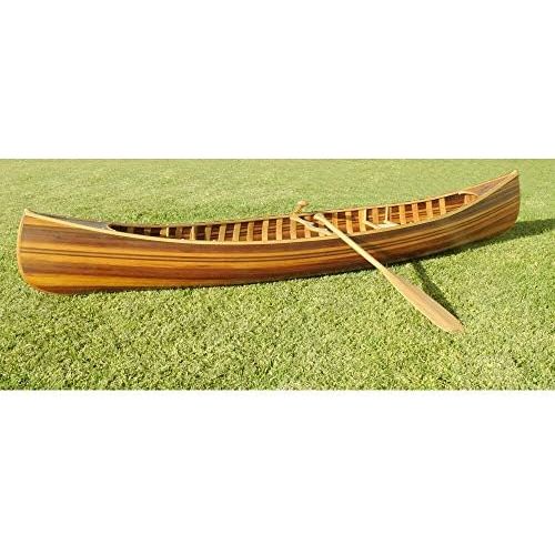  [아마존베스트]Old Modern Handicrafts Wooden Canoe with Ribs Curved Bow 10 Matte Finish for Display