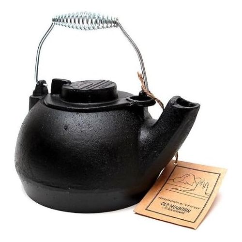  Old Mountain 10129 Pre Seasoned 2 Quart Cast Iron Tea Kettle