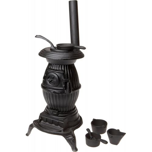  Old Mountain Black Mini Pot Belly Stove Set, with Accessories, 13 Inch Tall