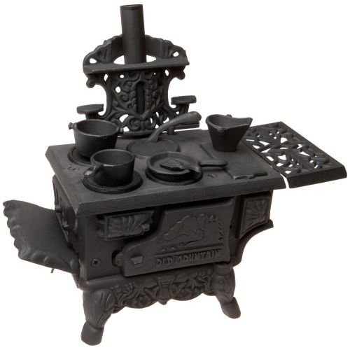  Old Mountain Black Mini Wood Cook Stove Set 12 Inches Long With Accessories