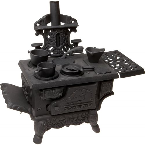  Old Mountain Black Mini Wood Cook Stove Set 12 Inches Long With Accessories