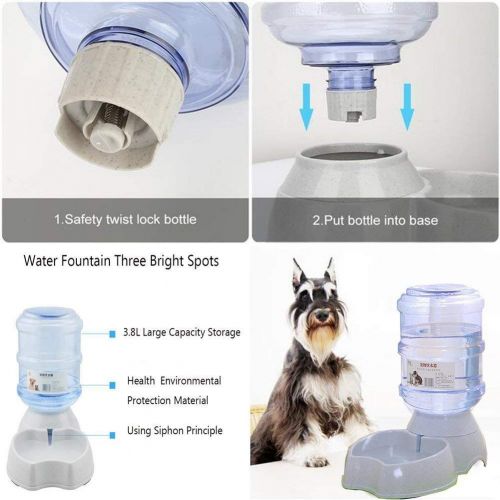  [아마존 핫딜]  [아마존핫딜]Old Tjikko Automatischer Futterspender Katze,Futterspender und Wasserspender,Wasserspender fuer Hunde Katze,Futterautomat Katze, jeweils 3.8 L PBA frei