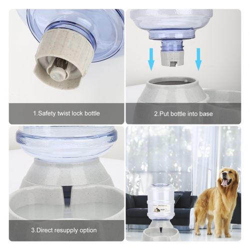  Old Tjikko Water Feeder for Dogs,1 Gallon Feeding Watering Supplies,Automatic Dog Water Feeder Dispenser