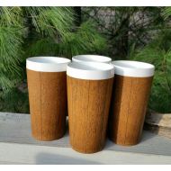 /OldFangledFinds Thermo Serv West Bend Insulated Faux Wood Grain Tumblers