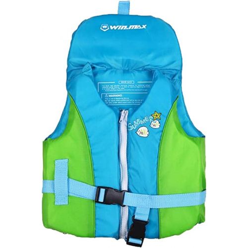  OldPAPA Swim Trainer Vest with Head Supportive Buoyancy Collar, Adjustable Safety Strap, Kids Life Jacket, Up to 36 lbs
