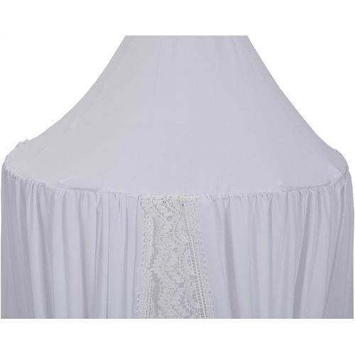  [아마존베스트]OldPAPA Kids Bed Canopy with Pom Pom Hanging Mosquito Net for Baby Crib Nook Castle Game Tent Nursery Play Room Decor，White