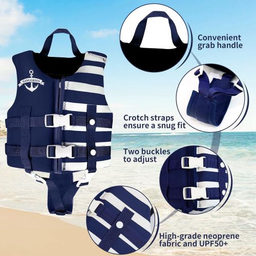  OldPAPA Kids Swim Vest - Child Life JacketBaby Float Swimwear with 3 Safety Buckle, S-XL