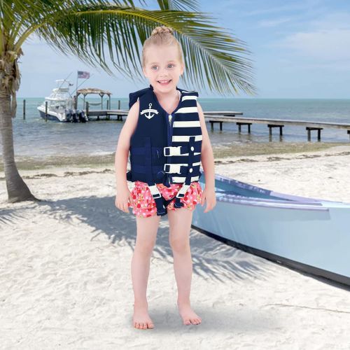  OldPAPA Kids Swim Vest - Child Life JacketBaby Float Swimwear with 3 Safety Buckle, S-XL