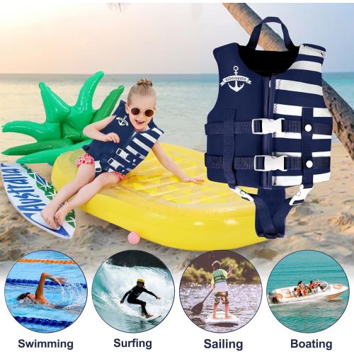  OldPAPA Kids Swim Vest - Child Life JacketBaby Float Swimwear with 3 Safety Buckle, S-XL