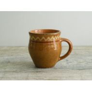 /OldTimeGoods Ukrainian Ceramic Mug - decorative brown vintage cup - rustic kitchen - country home decor - farmhouse