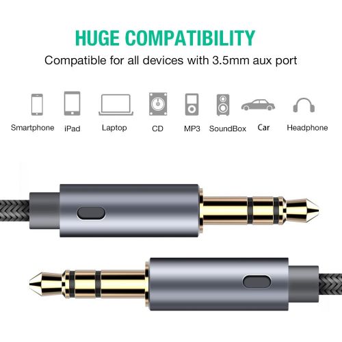  [아마존베스트]Oldboytech AUX Cable,[2-Pack,4ft,Hi-Fi Sound] 3.5mm Auxiliary Audio Cable Nylon Braided Male to Male AUX Cord Compatible Car/Home Stereos,Speaker,iPhone iPod iPad,Headphones,Sony B