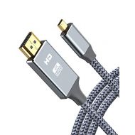 Oldboytech 4K Micro HDMI to HDMI Cable Adapter, Exclusive Aluminum Alloy Shell/Nylon Braid/Gold-Plated (Male to Male) 4K/60HZ/3D Grey Compatible with Hero, Sport Camera 6FT