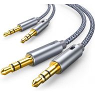 2 Pack AUX Cord, Oldboytech Auxiliary Cable [4ft/1.2M, Hi-Fi Sound] 3.5mm Nylon Braided AUX Cable for Car Compatible with Stereos, Speaker, iPod iPad, Headphones and More(Grey)