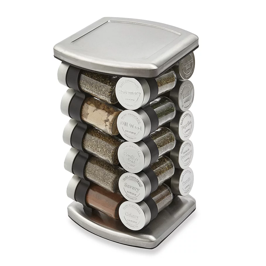  Olde Thompson 20 Jar Embossed Revolving Spice Rack