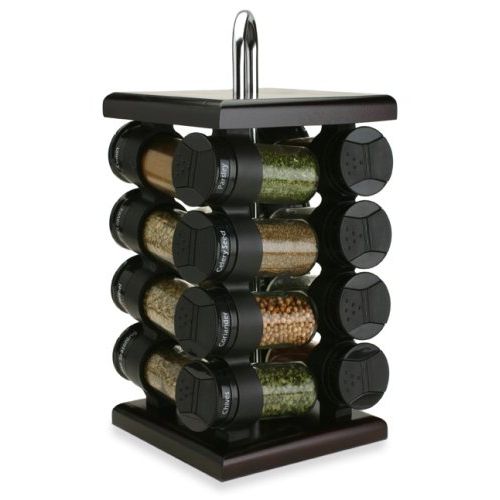  Olde Thompson 16-Jar Espresso Wood Spice Rack