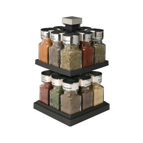  Olde Thompson 16-Jar Filled Carousel Spice Rack