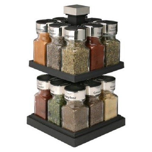  Olde Thompson 16-Jar Filled Carousel Spice Rack