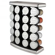 Olde Thompson 20 Jar Traditional Spice Rack, Stainless steel 10 L x 5 W x 13 H Holds up to 20 spices