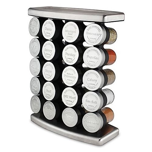  Olde Thompson 20 Jar Traditional Spice Rack, Stainless steel 10 L x 5 W x 13 H Holds up to 20 spices