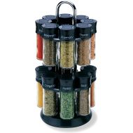 Olde Thompson Since 1944 Olde Thompson 16-3oz Glass Jar Revolving Carousel Spice Rack - Allspice, Basil, Cinnamon, Cumin, Crushed Red Pepper, Dill, Fennel, Ginger, Marjoram, Oregano, Paprika, & Many More -