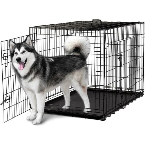  Oldzon Pet Crate Cage 48 Kennel Cat Dog Folding Steel Animal Playpen Wire Metal With Ebook