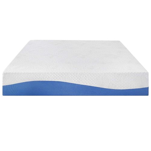  Olee Sleep 10 Inch Gel Infused Layer Top Memory Foam Mattress Blue, Queen