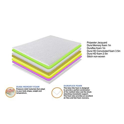  Olee Sleep 8 Inch Ventilated Convolution Memory Foam Mattress 08FM01T