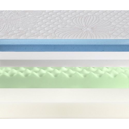  Olee Sleep 10 Inch Gel Infused Layer Top Memory Foam Mattress Blue, Queen