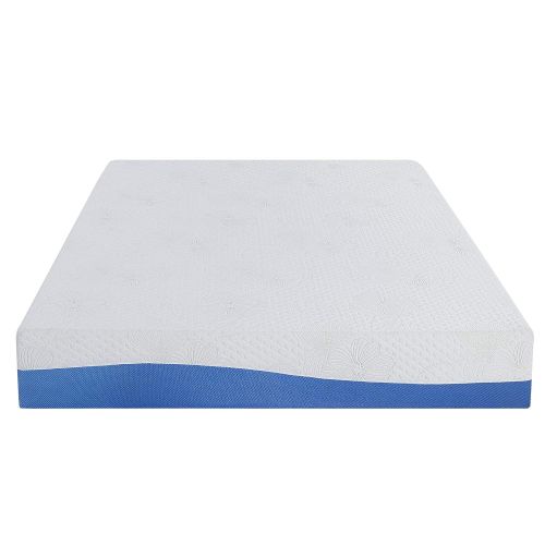  Olee Sleep 10 Inch Gel Infused Layer Top Memory Foam Mattress Blue, Queen