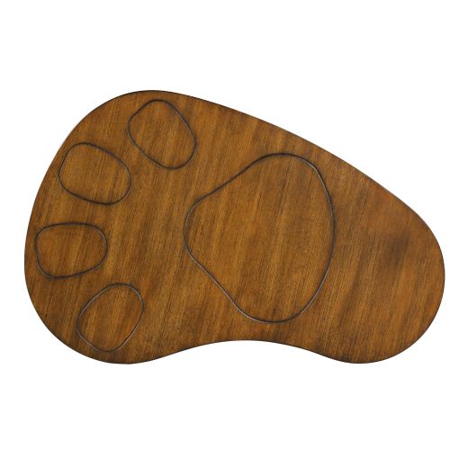  Olee Sleep Wood Coffee Table/Boomerang Design (Rustic Brown)