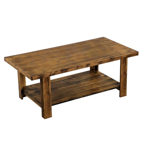  Olee Sleep 46 Inch Soild Wood Coffee Table/Dining Table/TV Table/Sofa Table/End Table/Side Table/Office Table/Computer Table, Stylish Natural Brown (Rustic Brown)