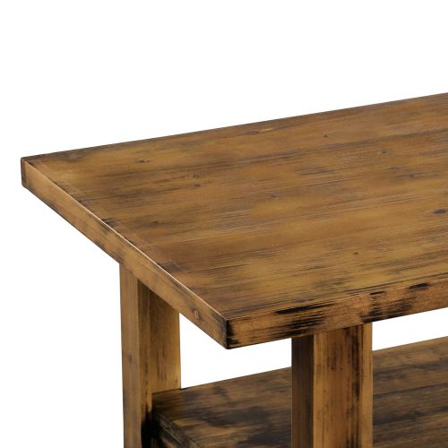  Olee Sleep 46 Inch Soild Wood Coffee Table/Dining Table/TV Table/Sofa Table/End Table/Side Table/Office Table/Computer Table, Stylish Natural Brown (Rustic Brown)
