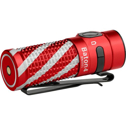  Olight Baton 4 Rechargeable Flashlight (Limited Edition Candy Cane)