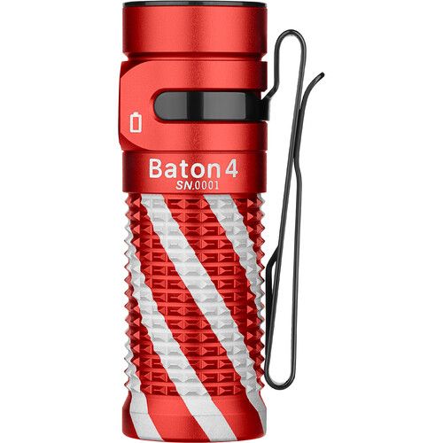  Olight Baton 4 Rechargeable Flashlight (Limited Edition Candy Cane)