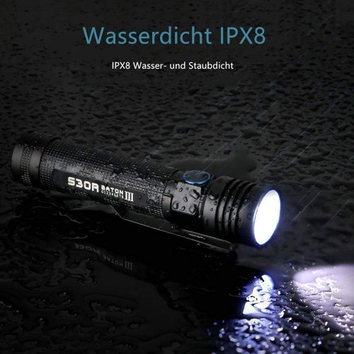  [아마존 핫딜]  [아마존핫딜]Olight S30R III Taschenlampe wiederaufladbar - Cree XM-L2 CW LED max. 1050 Lumen mit 1 x speziellem Lithium Ionen 18650 Akku 3500mAh, 1 x USB-Ladekabel , 1 x Magnet Dockingstation