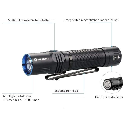  [아마존 핫딜]  [아마존핫딜]Olight OLIGHT M2R Warrior Wiederaufladbare Taktische 18650-Taschenlampe mit 1500 Lumen Leistungsstarke Dual-Switch-LED-Taschenlampe mit XHP35 HD fuer den Outdoor-Haushalt