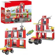 Olimond Toys City Fire Station Fire Truck Fire Fighter Building Set Fire Engine Vehicles Set Juniors Present Building Blocks Xmas Gifts Construction Play Set Education Toys for Boys Girls 178pc