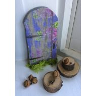 OliveNatureFolklore Fairy Door with Tiny Key ~ Each Hand Cut ~ One of a Kind ~ Several Sizes Handcrafted by Olive, Fairy Accessories, Fairy House, Fairy Door,