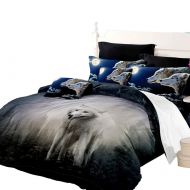 Oliven 3D Wolf Bedding Set Full Size Breathable Bed Cover Full Boys Kids Gifts Home Decor