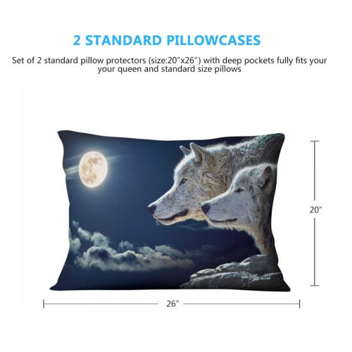  Oliven 3D Wolf Bedding Set Full Size Breathable Bed Cover Full Boys Kids Gifts Home Decor