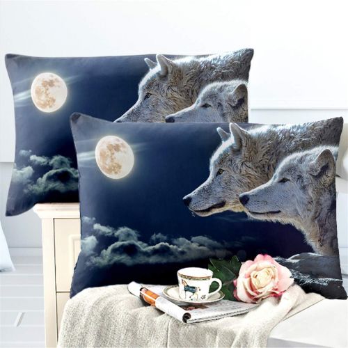  Oliven 3D Wolf Bedding Set Full Size Breathable Bed Cover Full Boys Kids Gifts Home Decor