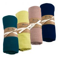 Oliver & Rain Baby Swaddle Sampler - 4-Pack Newborn 100% Organic Cotton Muslin Swaddle...