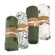 Oliver & Rain Baby Swaddle Sampler - 4-Pack Newborn 100% Organic Cotton Muslin Swaddle...