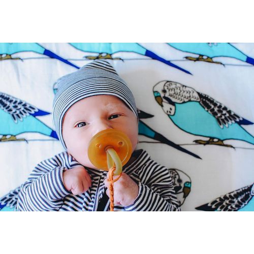  Oliver + Kit Muslin Swaddle Duo Birds, Blue/Green, 47 X 47 inches