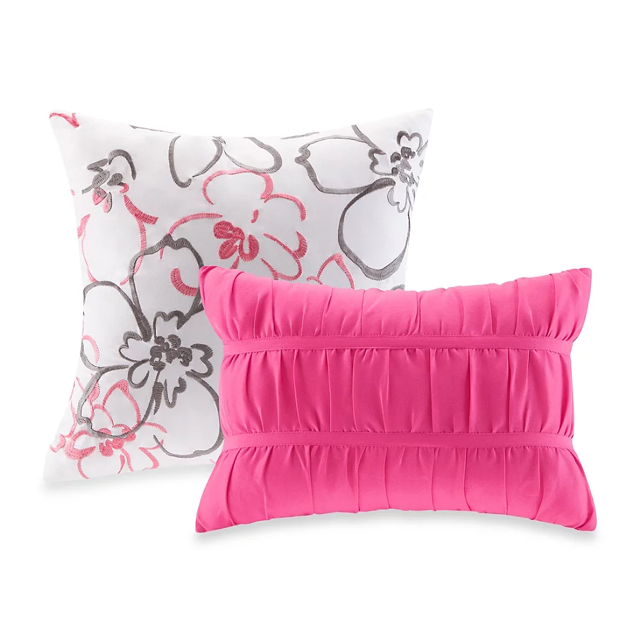  Olivia Reversible Comforter Set in Pink