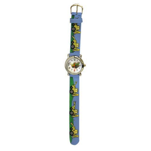  Olivia Pratt Kids ft Stainless Steel Case Silicone Strap Bulldozer Print Watch by Olivia Pratt