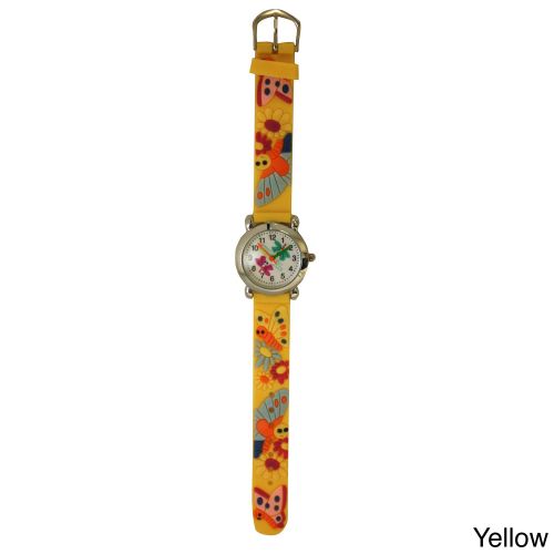  Olivia Pratt Kids Silicone Butterflies and Flowers Watch by Olivia Pratt