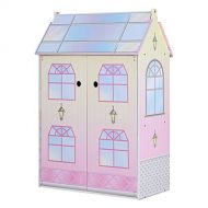 Olivias Little World Teamson Kids Dreamland Glass-Look Dollhouse with 10 Accessories, Yellow/Pink