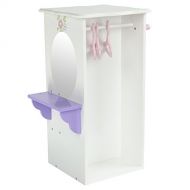 Olivias Little World - Princess Dresser with 3 Hangers (White) | Wooden 18 inch Doll Furniture