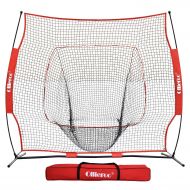 Ollieroo 7x7 Baseball and Softball Practice Net for Hitting, Pitching, Backstop Screen Equipment Training Aids Red  Black, Includes Carry Bag